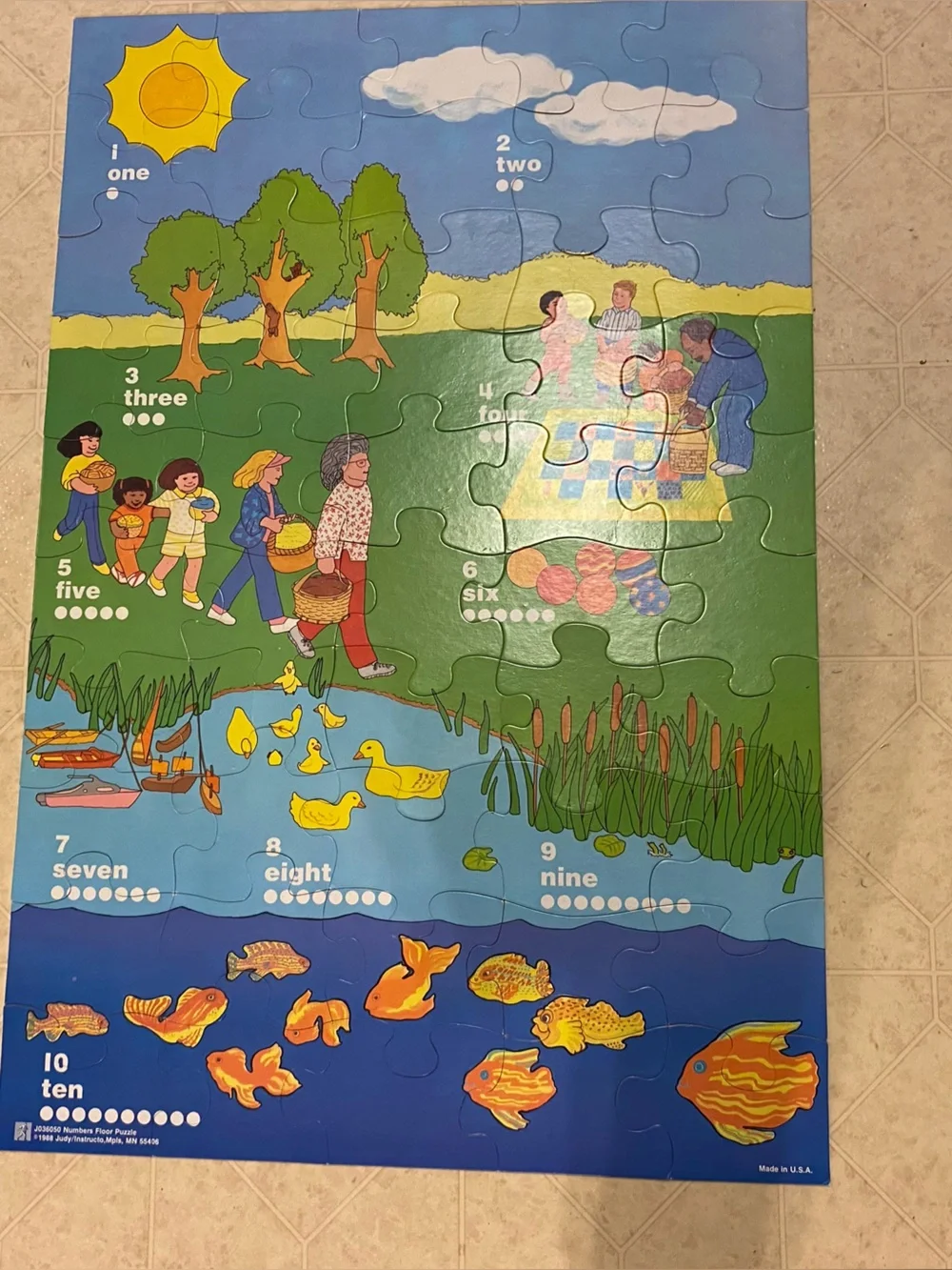 Judy Instructo Vintage Floor Puzzle Numbers 1988 J036050 Preschool Home School